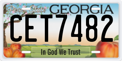 GA license plate CET7482
