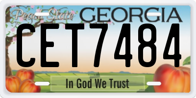 GA license plate CET7484