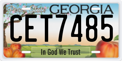 GA license plate CET7485