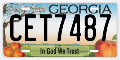 GA license plate CET7487