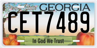GA license plate CET7489
