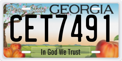 GA license plate CET7491
