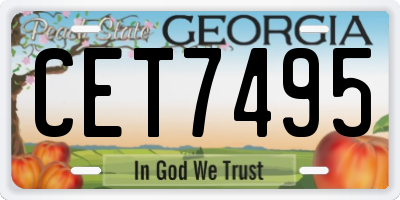 GA license plate CET7495