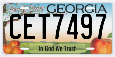 GA license plate CET7497