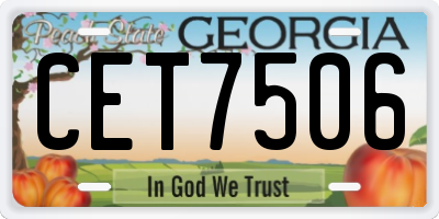 GA license plate CET7506