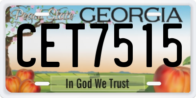 GA license plate CET7515