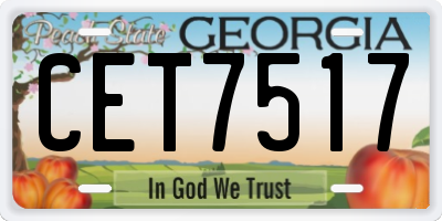 GA license plate CET7517