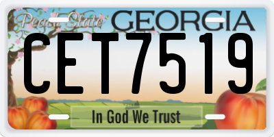 GA license plate CET7519