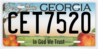 GA license plate CET7520