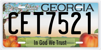 GA license plate CET7521