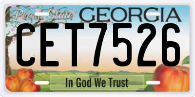 GA license plate CET7526