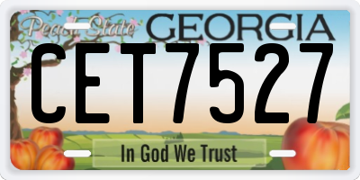 GA license plate CET7527