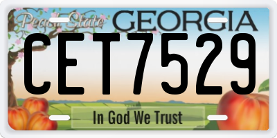 GA license plate CET7529