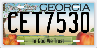 GA license plate CET7530
