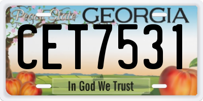 GA license plate CET7531