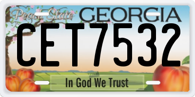 GA license plate CET7532