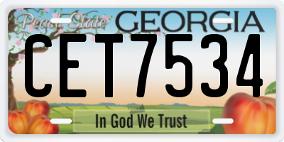 GA license plate CET7534