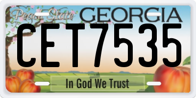 GA license plate CET7535