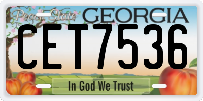 GA license plate CET7536