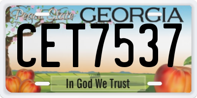 GA license plate CET7537