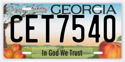 GA license plate CET7540