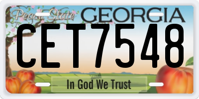 GA license plate CET7548