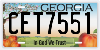 GA license plate CET7551
