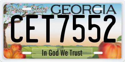 GA license plate CET7552