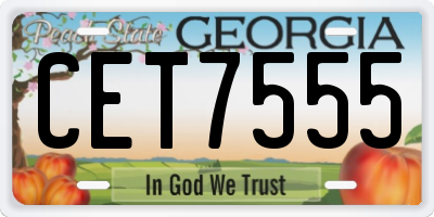 GA license plate CET7555