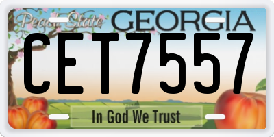 GA license plate CET7557