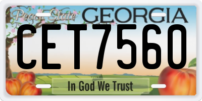 GA license plate CET7560