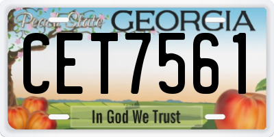 GA license plate CET7561