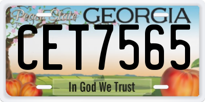GA license plate CET7565