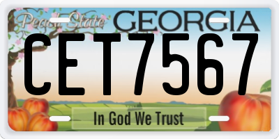 GA license plate CET7567