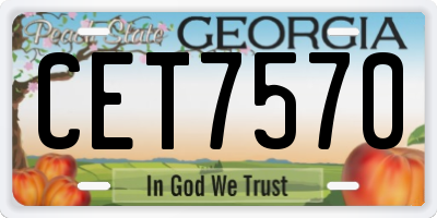 GA license plate CET7570