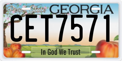 GA license plate CET7571