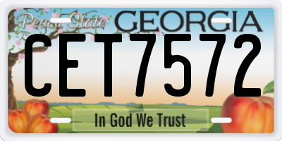 GA license plate CET7572