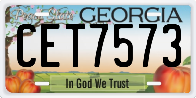 GA license plate CET7573