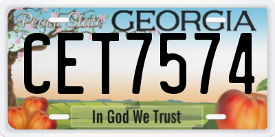 GA license plate CET7574