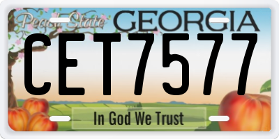GA license plate CET7577