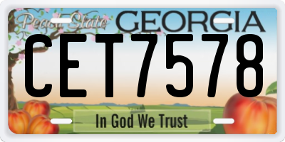 GA license plate CET7578