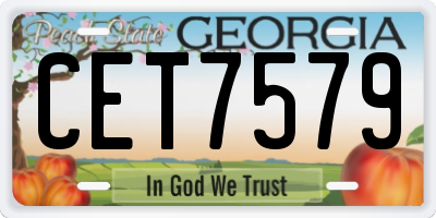GA license plate CET7579