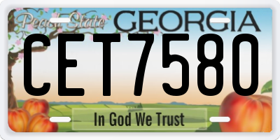 GA license plate CET7580