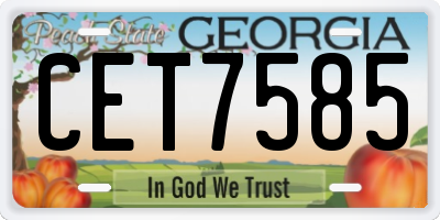 GA license plate CET7585