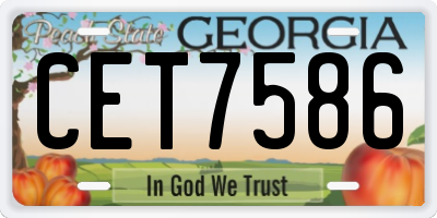 GA license plate CET7586