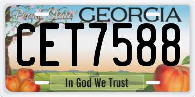 GA license plate CET7588