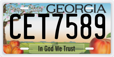 GA license plate CET7589