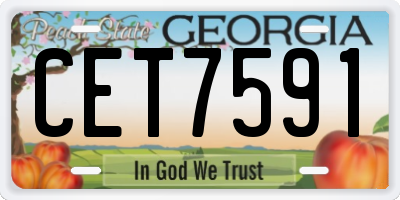 GA license plate CET7591