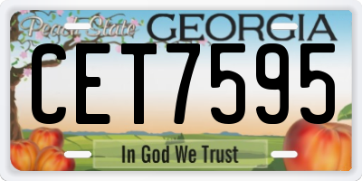 GA license plate CET7595