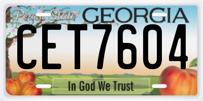GA license plate CET7604